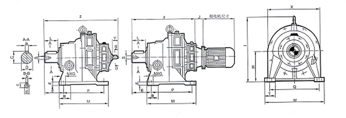 台湾传仕立式摆线马达详细图纸 台湾传仕立式摆线马达详细图纸